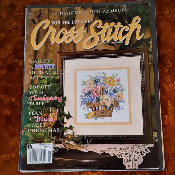 7  VNTG Cross Stitch Mags- Danish Flowers, Spring - Picture 5 of 10